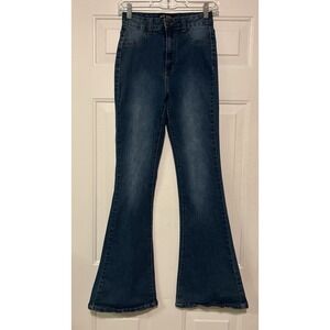Jack David Womens High Waisted Flare Jeans Medium Wash Bell Bottom Denim Size 9